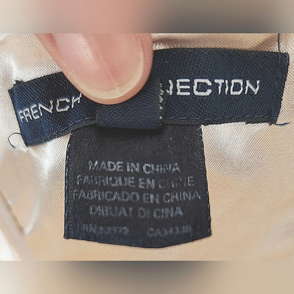 French Connection Strapless Trapeze Cut Light Pink Dress W/Pleats & Belt Size 6 - Picture 5 of 12